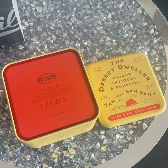 New The desert dweller purple lilac Fossil women’s genuine leather wristwatch - Picture 8 of 13